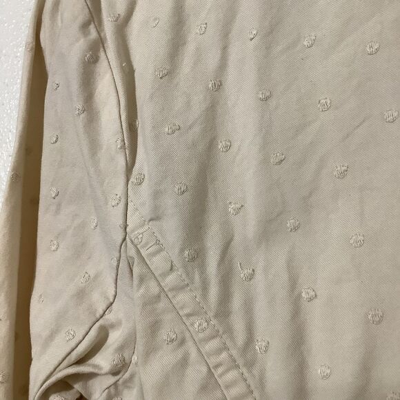 Vintage Y2K Cream Polka Dot 100% Cotton Mori Kei Feminine Blazer L Autumn Fall - Picture 9 of 15